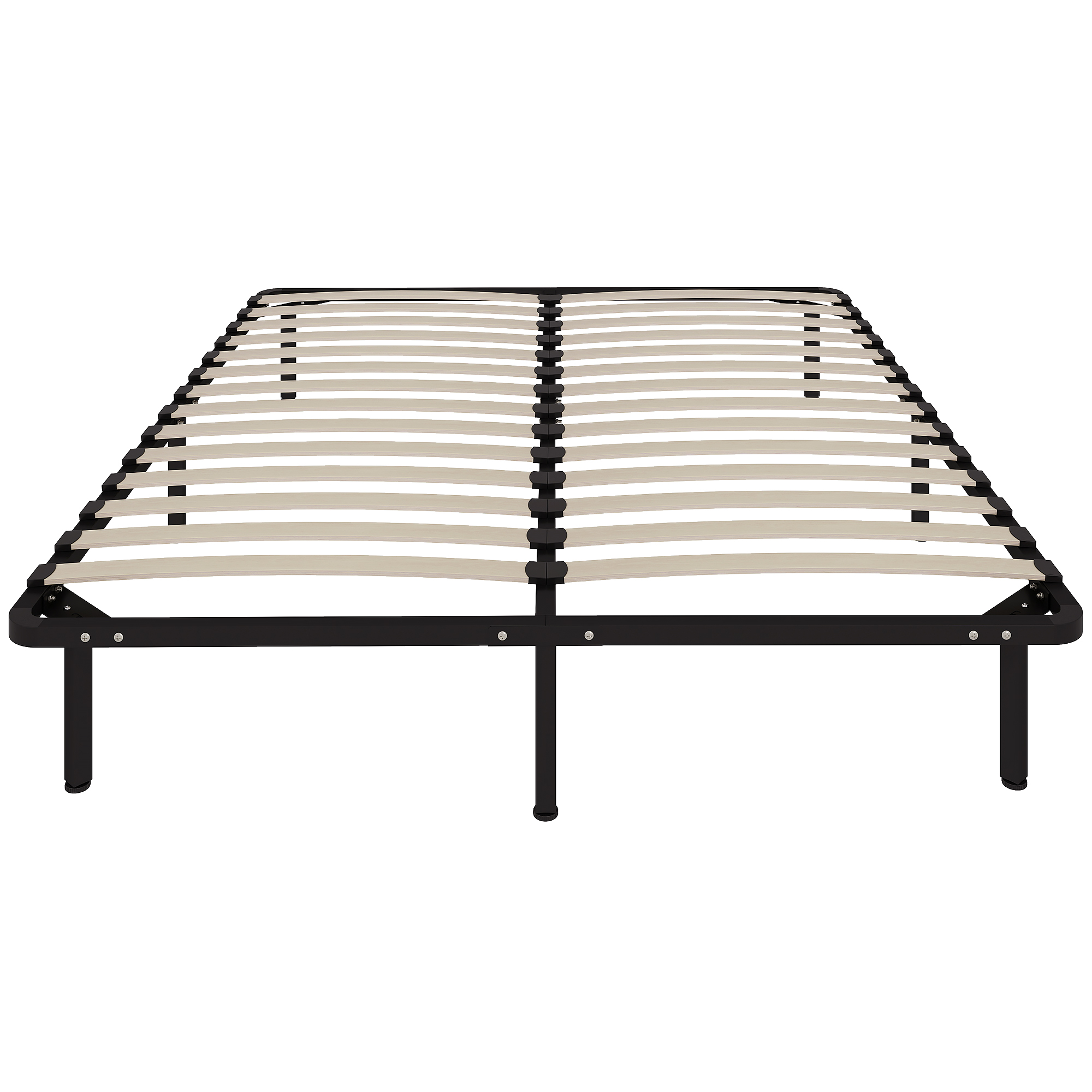 Cadre De Lit 160x190cm Bois Massif Sommier Lattes Rangement Sous Lit