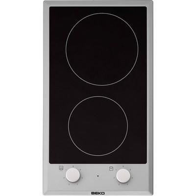 Beko Schwarz - Glaskeramik Domino Tisch 30Cm 2 Edelstahlbrenner Hdcc32200x