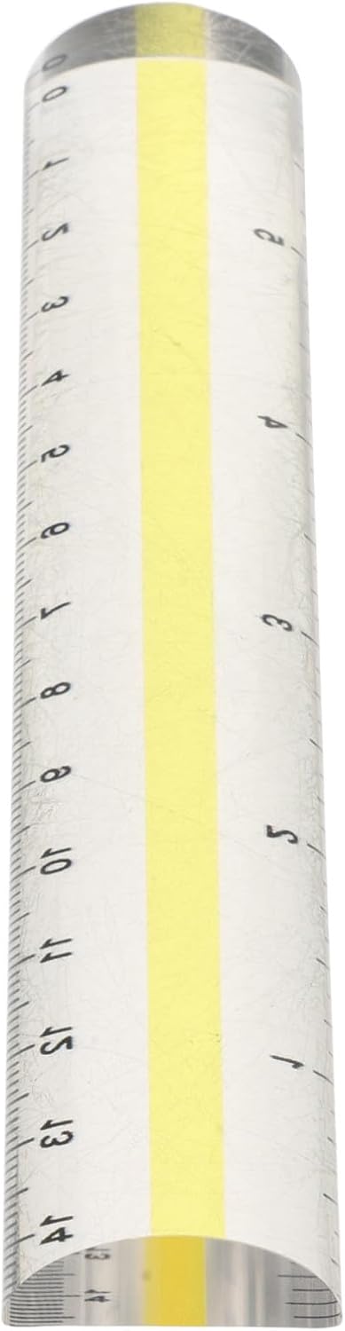 Loupe à main en acrylique transparent, forme de bande, avec règle graduée, jaune