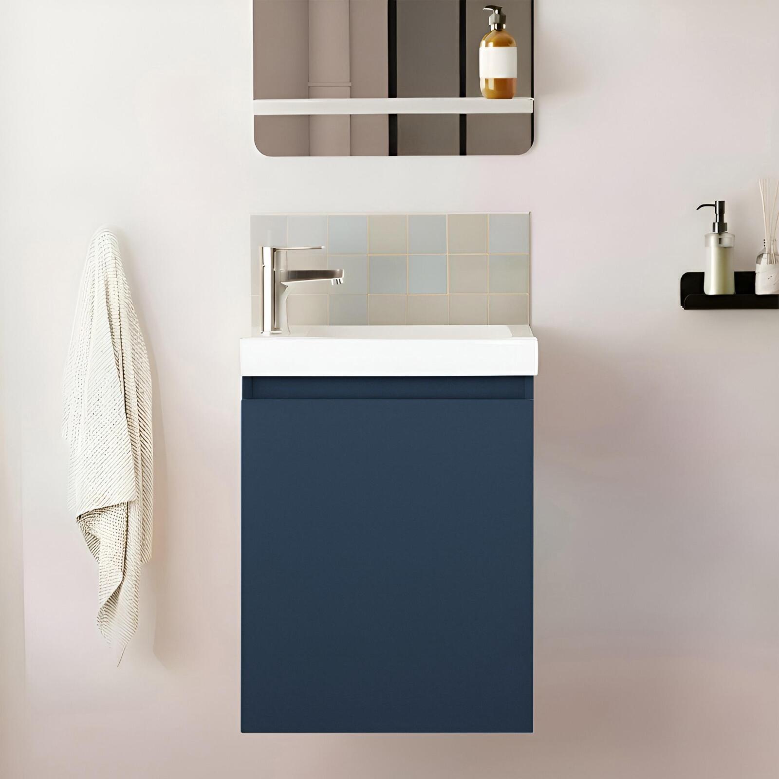 Mob-in – Meuble Lave-mains Suspendu 41 Cm – Vasque En Céramique