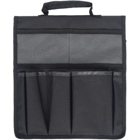 Sac à outils de jardinage en oxford noir, poches profondes, poignée antidérapante