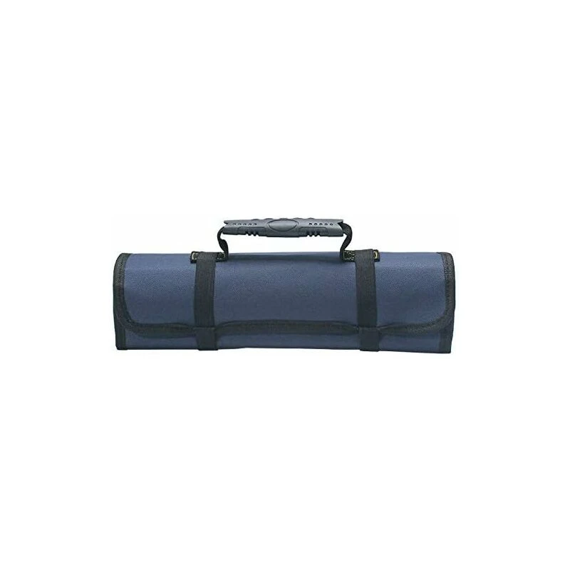 Sac à outils 22 poches enroulable en tissu Oxford 600D, bleu, œillets pour accrochage mural