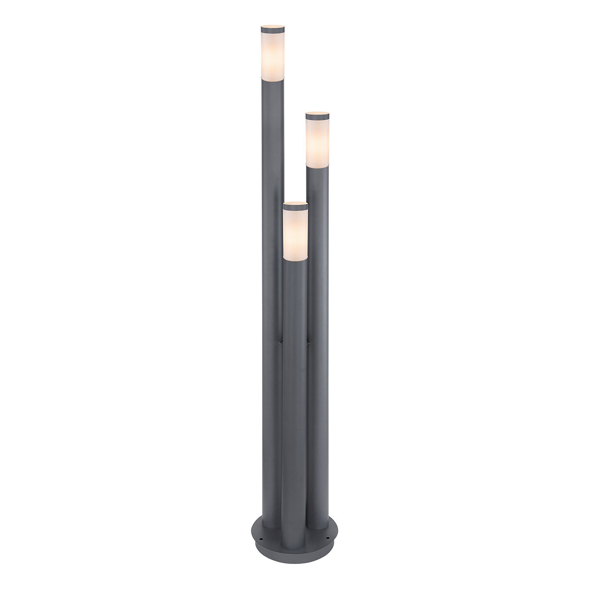 Außen Steh Leuchte Edelstahl Anthrazit Garten Stand Lampe 3-säulen Terrassen Strahler Globo 3159-3a