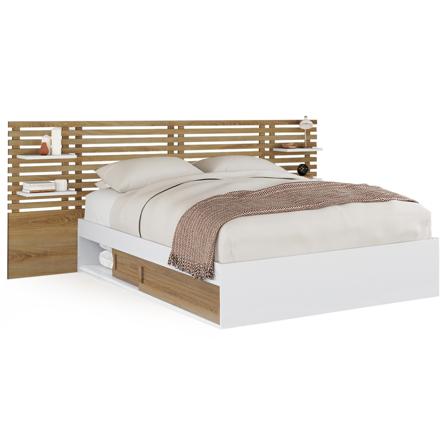 Idmarket - Lit Double Savana Avec Tête De Lit