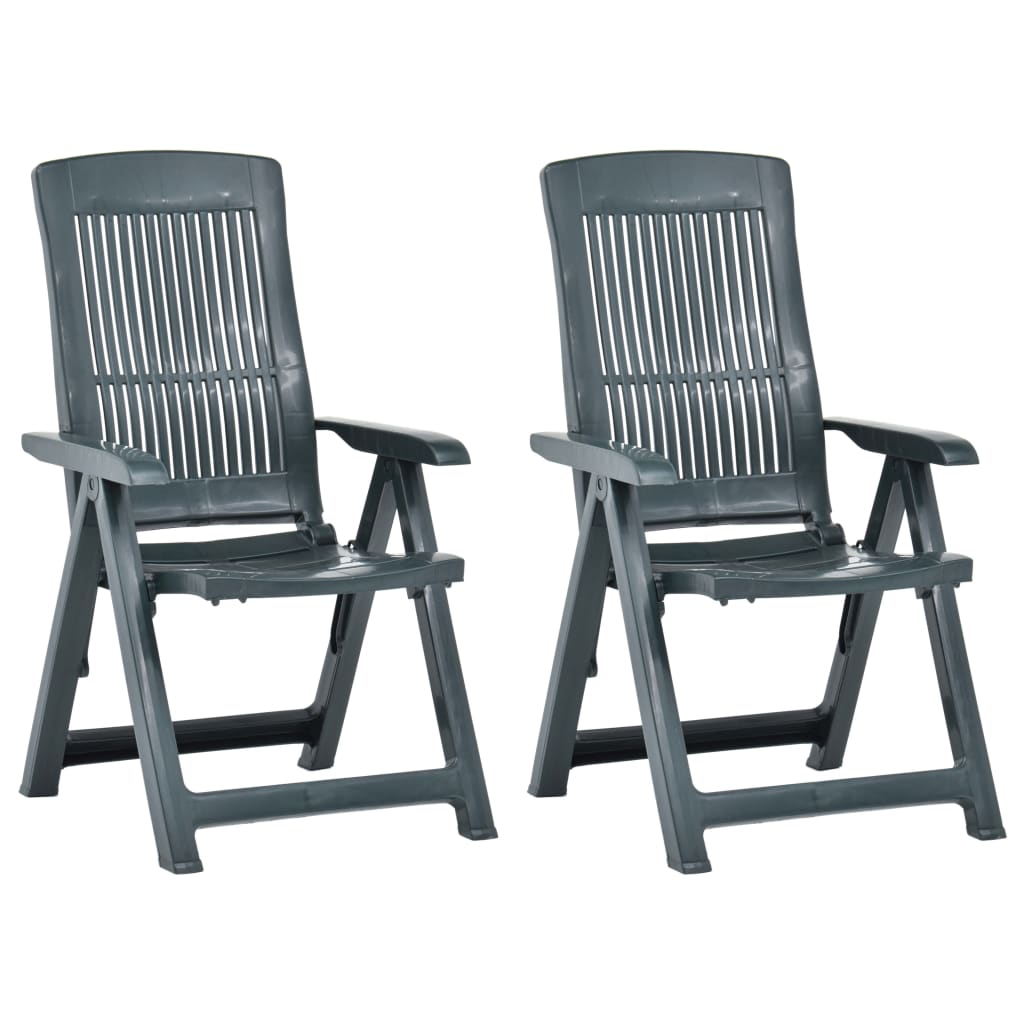 Vidaxl - Chaises Inclinables De Jardin Lot De 2 Plastique Vert