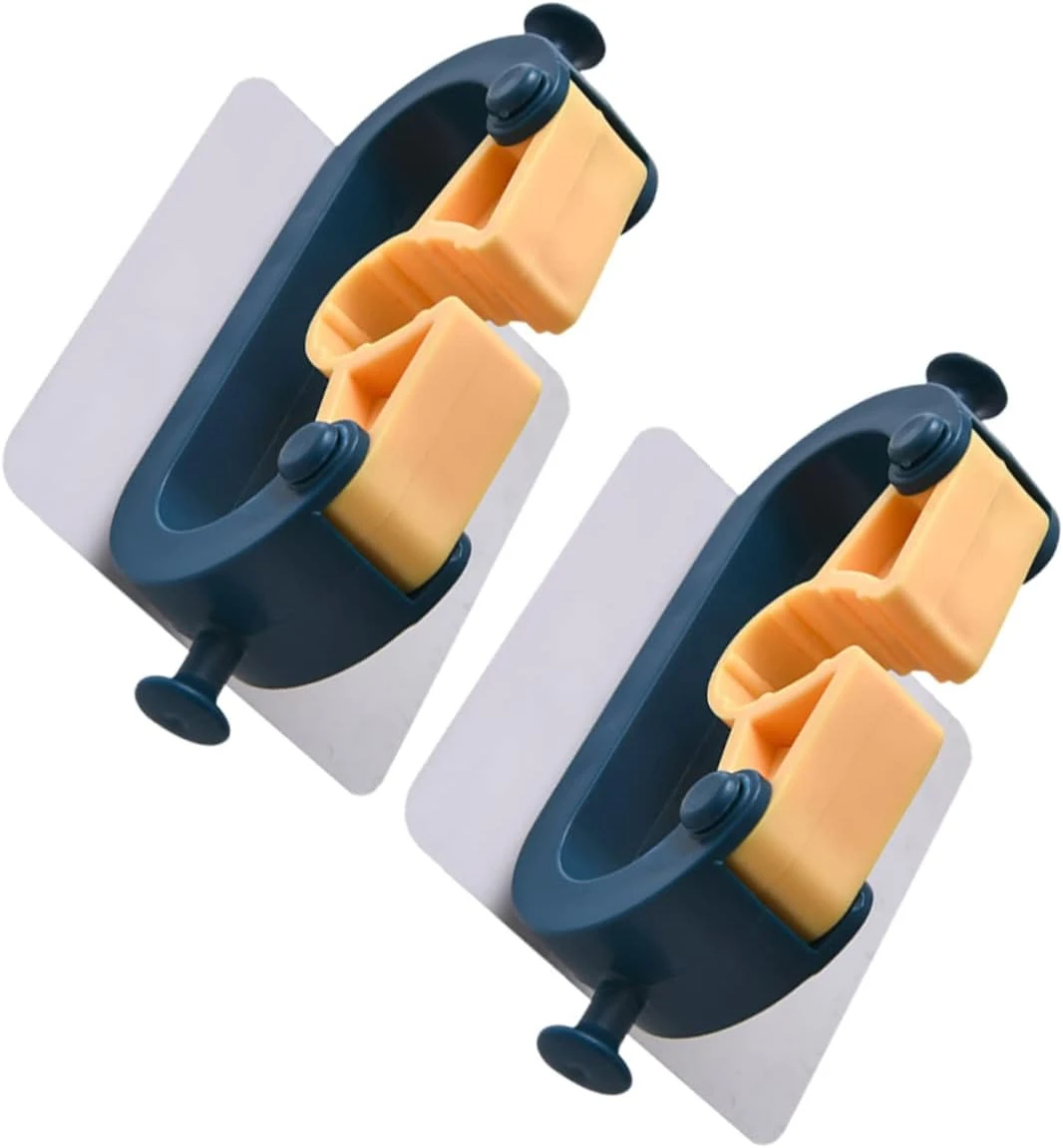 Support mural pour balai et aspirateur, crochet en S bleu, lot de 2