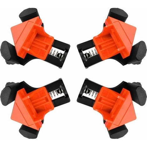 Serre-joint d'angle 90° pour menuiserie, pince à ressort, 7,8 x 5,5 cm, lot de 4