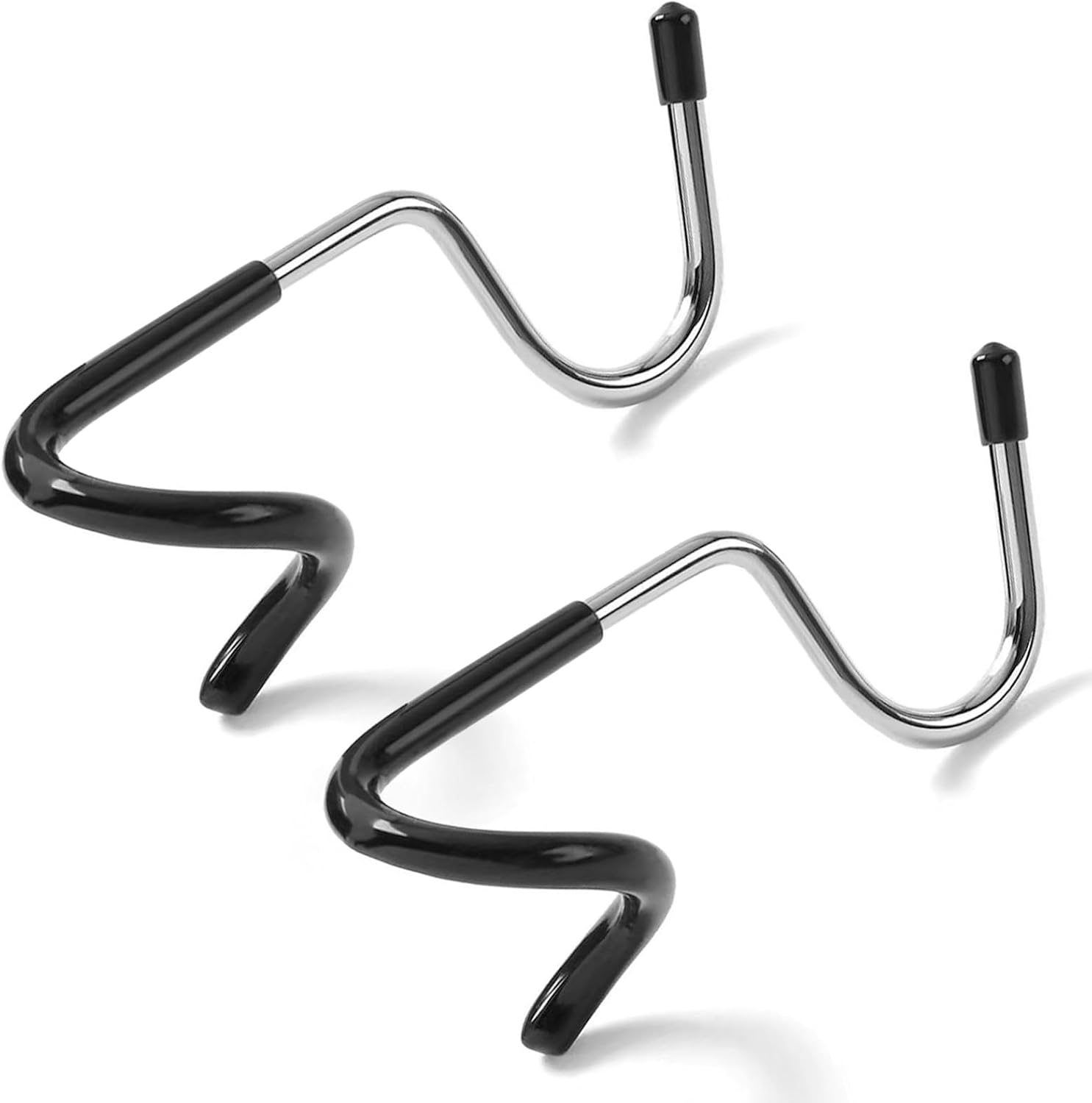 Crochets muraux en acier inoxydable pour barres de 9 à 13 mm, noir, lot de 2