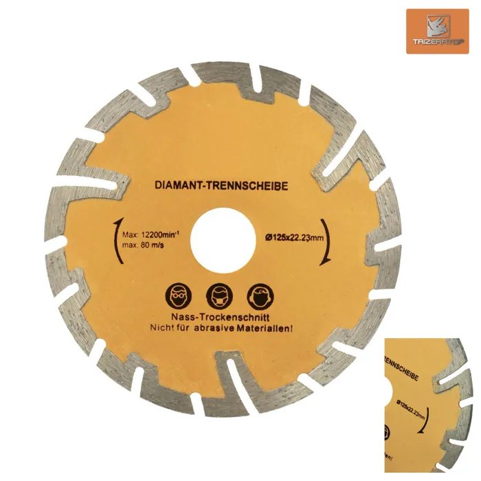 Import Diamantscheibe Geko G00225 125 Mm Tiefer Schnitt Trocken