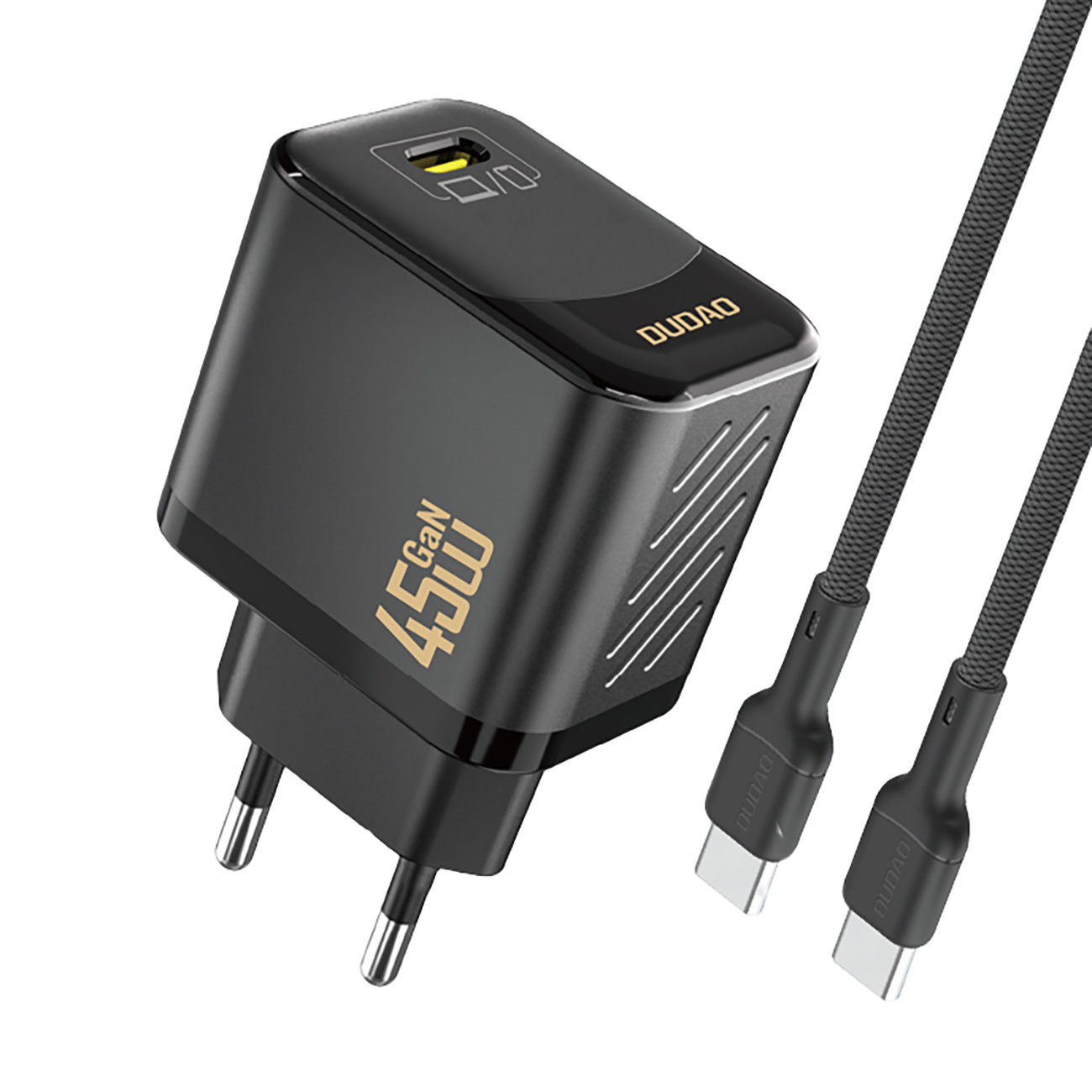 Oem Gan-Wandladegerät Mit Usb-C-Kabel, 45 W – Schwarz