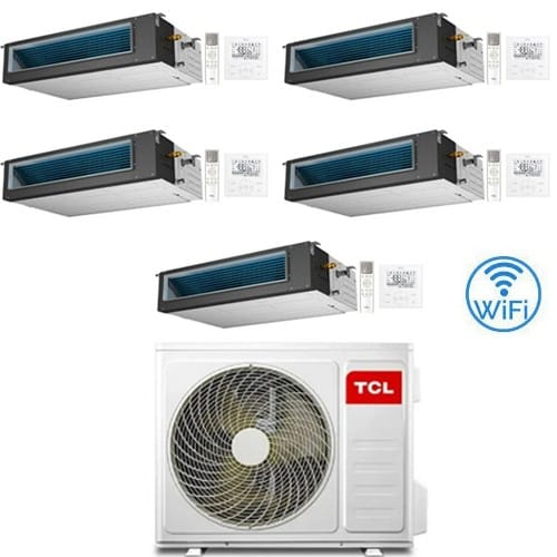 Climatizzatore Condizionatore Tcl Canalizzato Wi-fi R32 Penta Split Inverter 9000 + 9000 + 9000 + 18000 + 18000 Btu Con U.e. Mt4250 Classe A++/a+ Novitá
