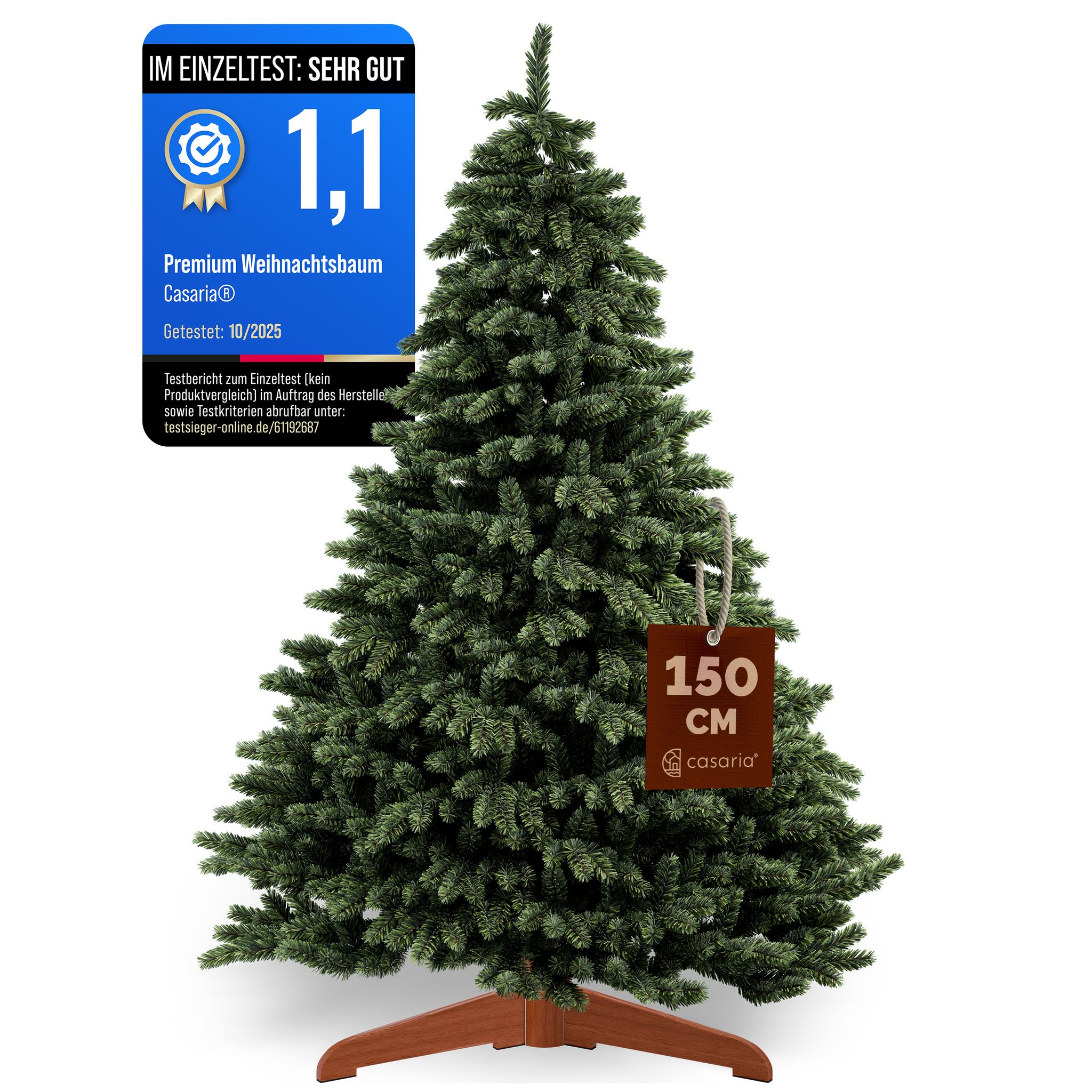 Casaria® Weihnachtsbaum Premium Künstlich S 90x75cm Christbaum M 120x85cm Xl 180x111cm Xxl 220x130cm Ständer Fsc®-zertifiziertes Holz Tannenbaum Led Schnee-optik  L