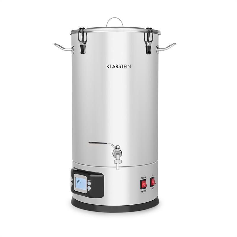 Klarstein Maischfest Maischekessel 5 Teile 1500/3000w 35l Lcd Edelstahl