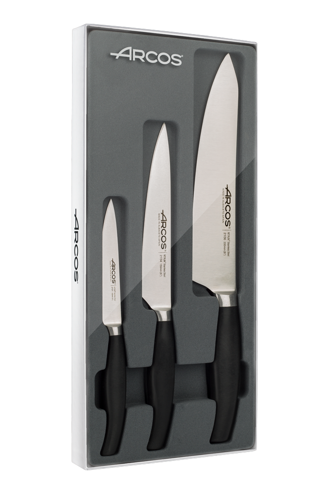 Arcos Schwarz Küchenmesser-Set Aus Der Serie Clara, 3-Tlg.