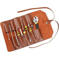 Pochette à outils enroulable en cuir, 10 emplacements pour outils à main