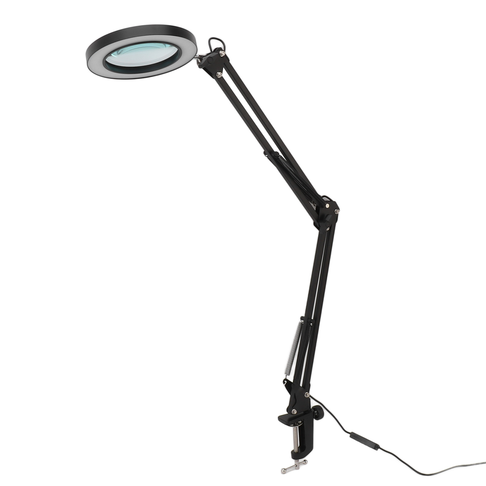 Lampe loupe de bureau à pince LEDE, grossissement 10x, 3 modes de couleur, gradation sans palier, noir