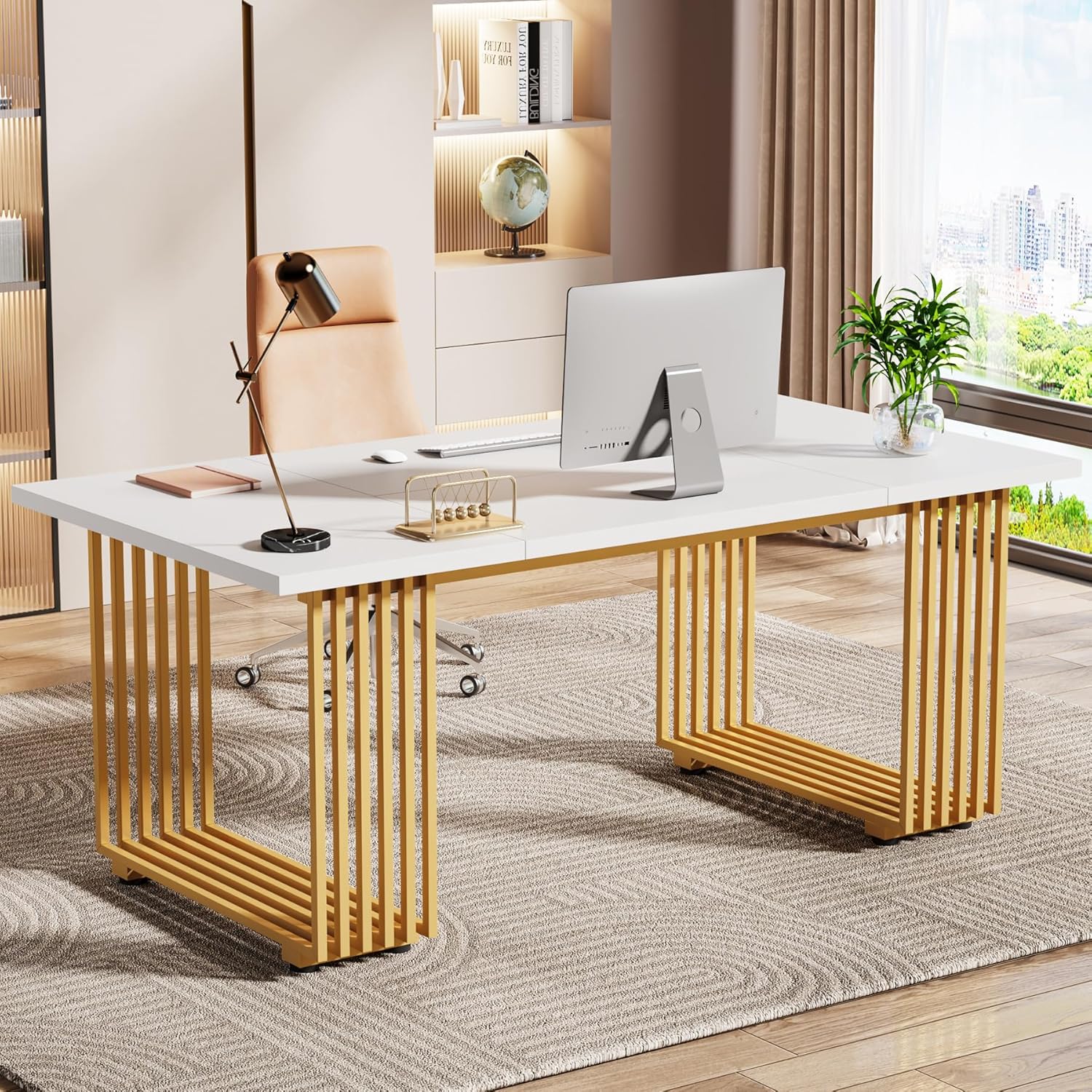 Tribesigns – Bureau Droit 180 X 80 X 78 Cm – Table De Travail Moderne