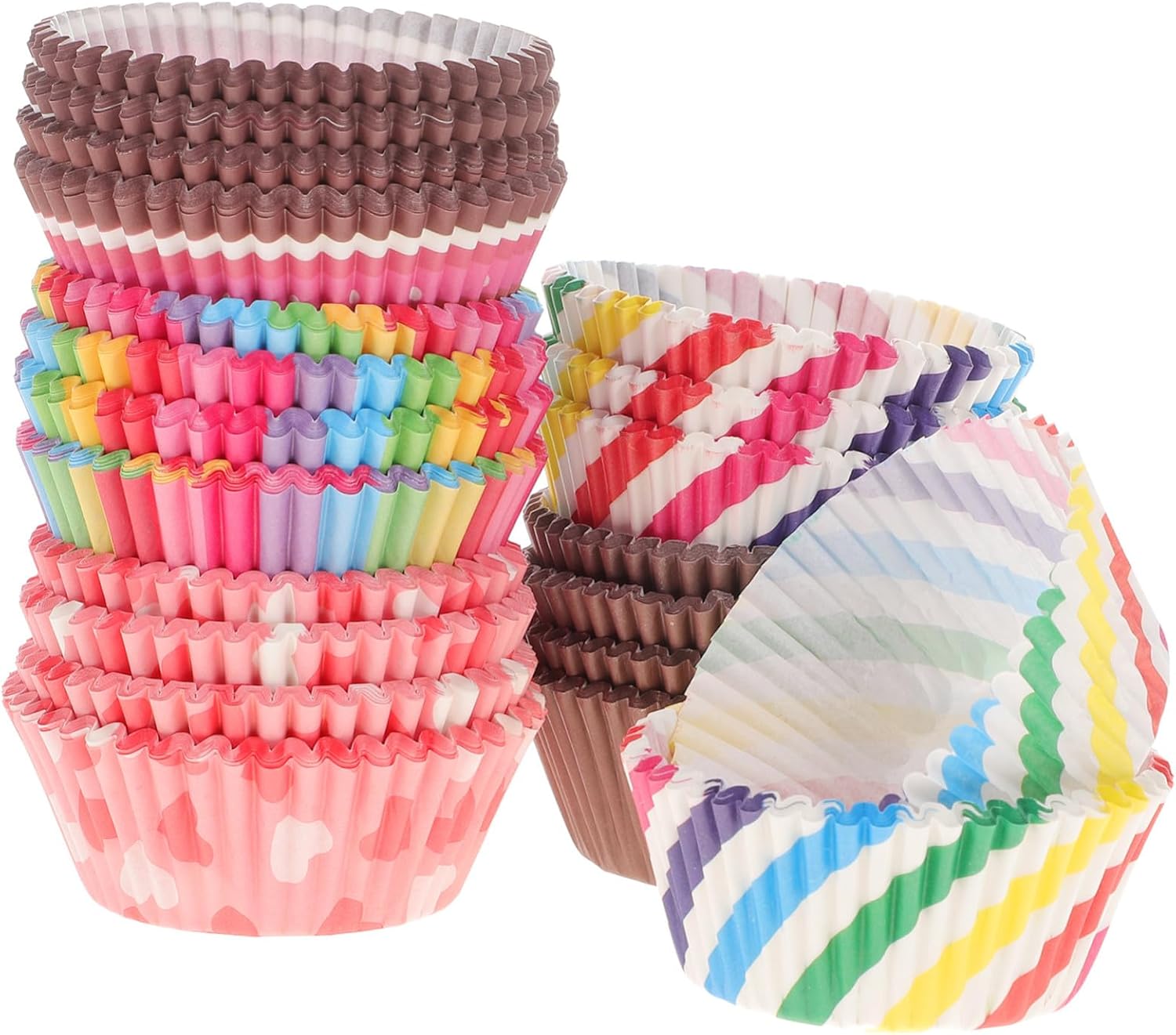 Punnyb Roll Up Paper Muffin Cups 500 Pieces Odorless Oil Resistant
