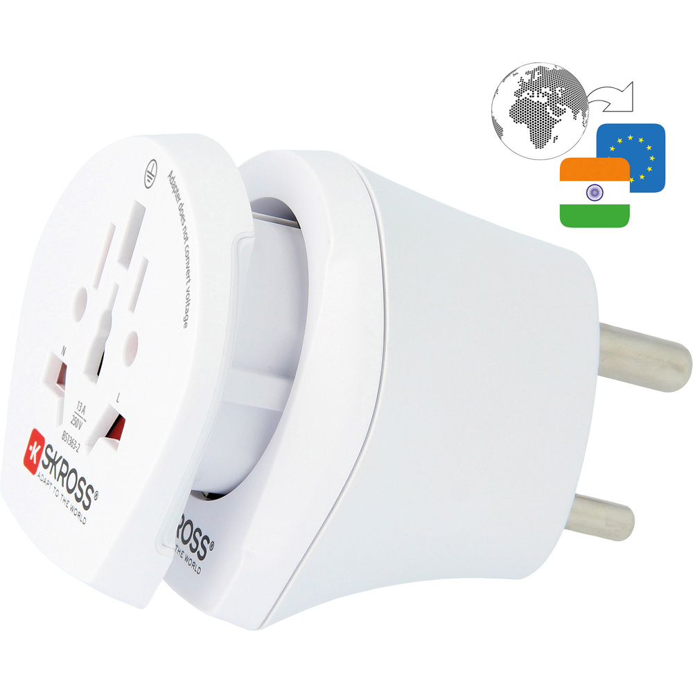 Skross Weiss Reiseadapter, Combo World - India - Bild 4