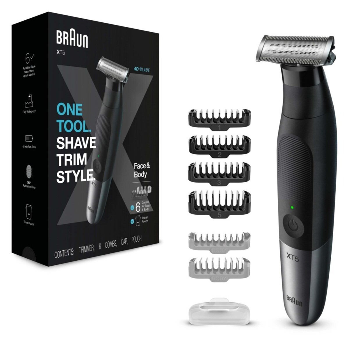 Braun Herren Schwarz Series Xt 5200 Face+Body+Travel