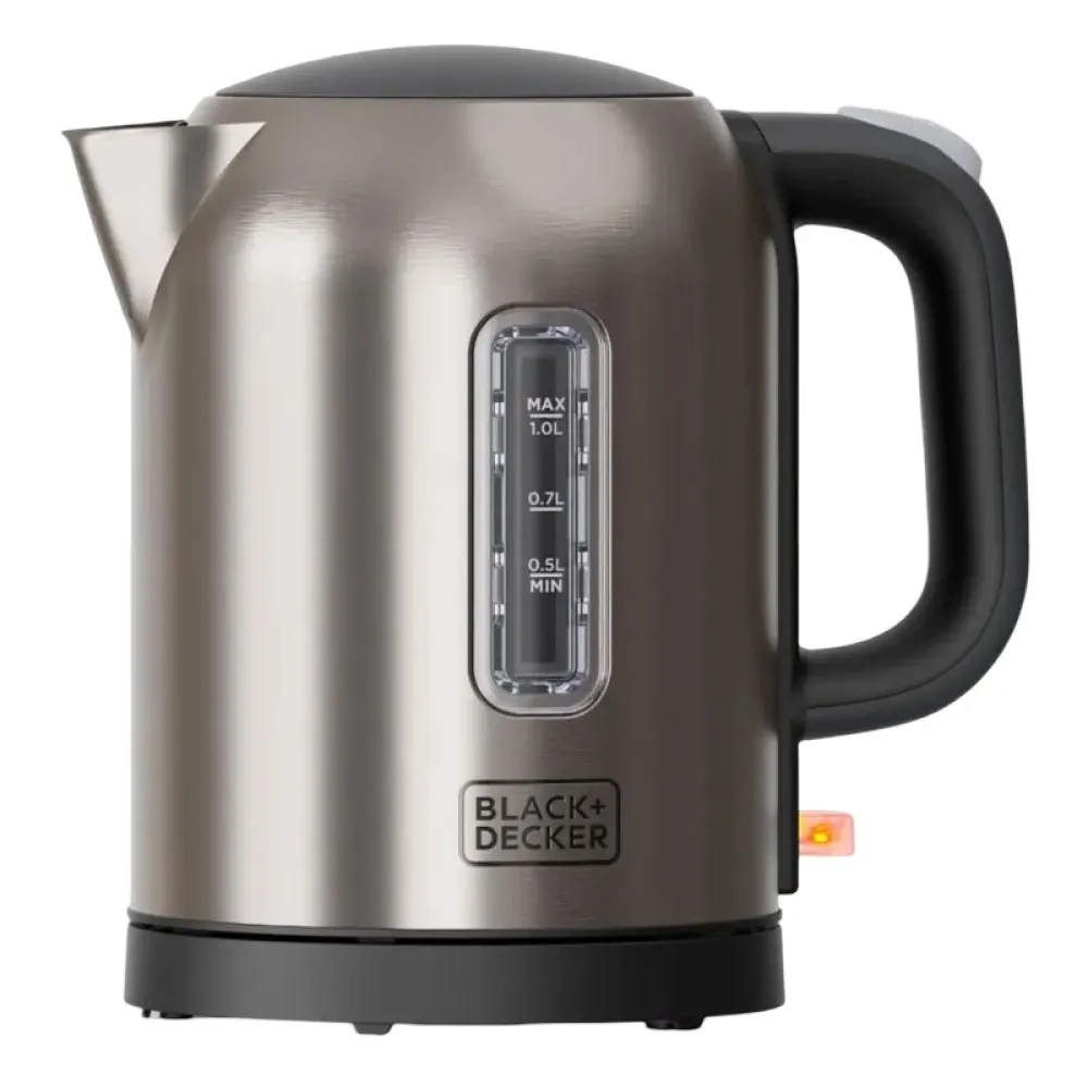 Black  Decker Wasserkocher Kettle 1L 2200W Brushed Steel - Gebrstetes Stahl - 2200 W - Image 3