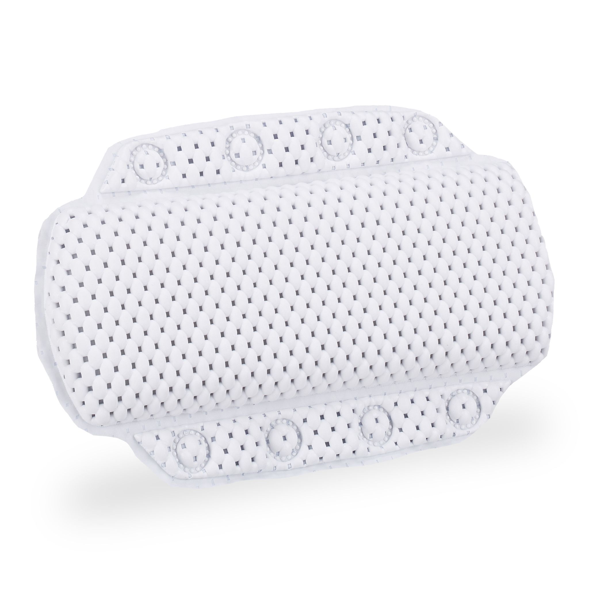 Relaxdays - Bath Pillow, 2x, Headrest, Cushion, Support Neck & Shoulders, Suction Cups, Hxwxd, 19.5 X 30.5 X 3.5 Cm, White
