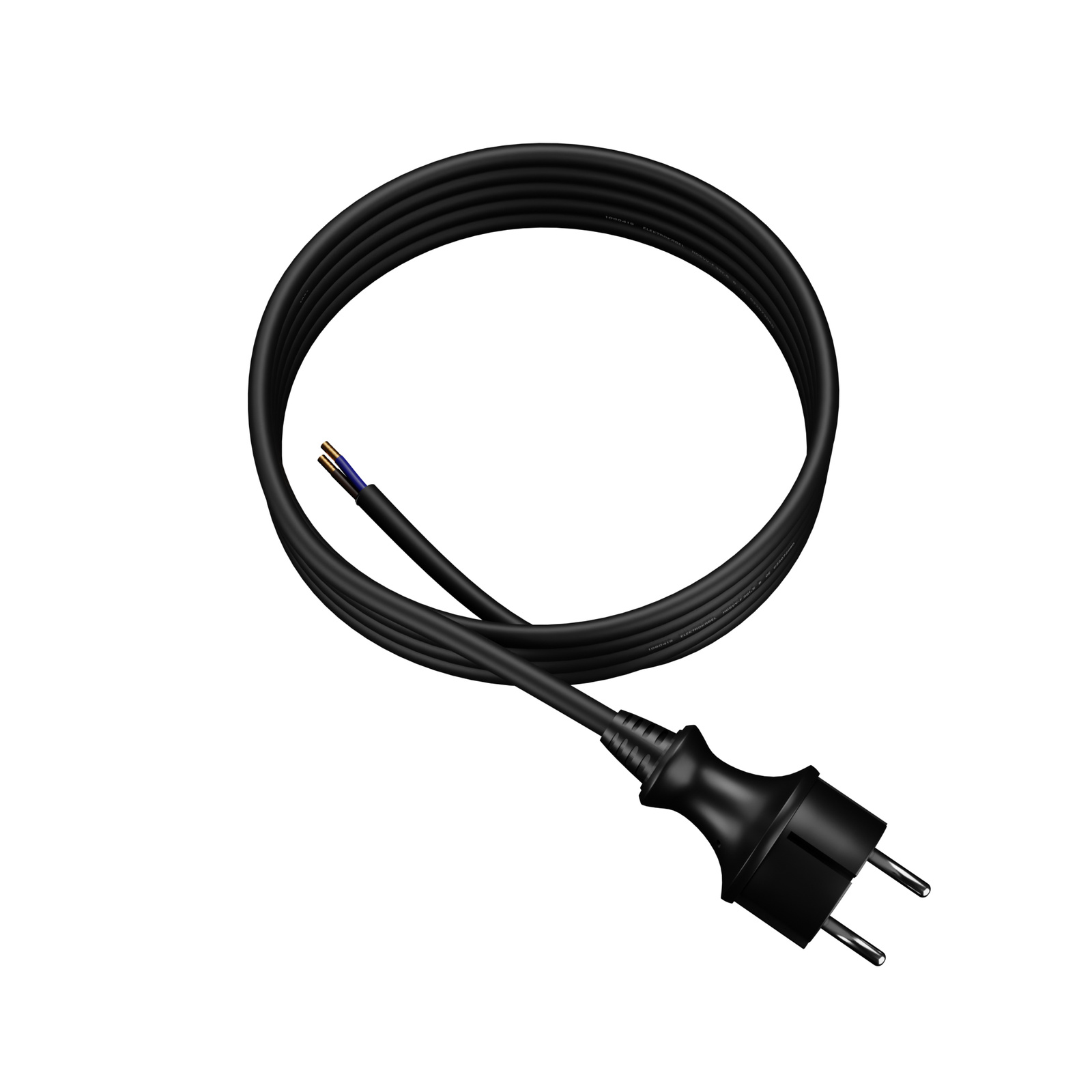 Oem Schwarz Verstärktes Gummikabel Mit Geradem Stecker 3M 2X1,5Mm2 Ip44 H07rn-F