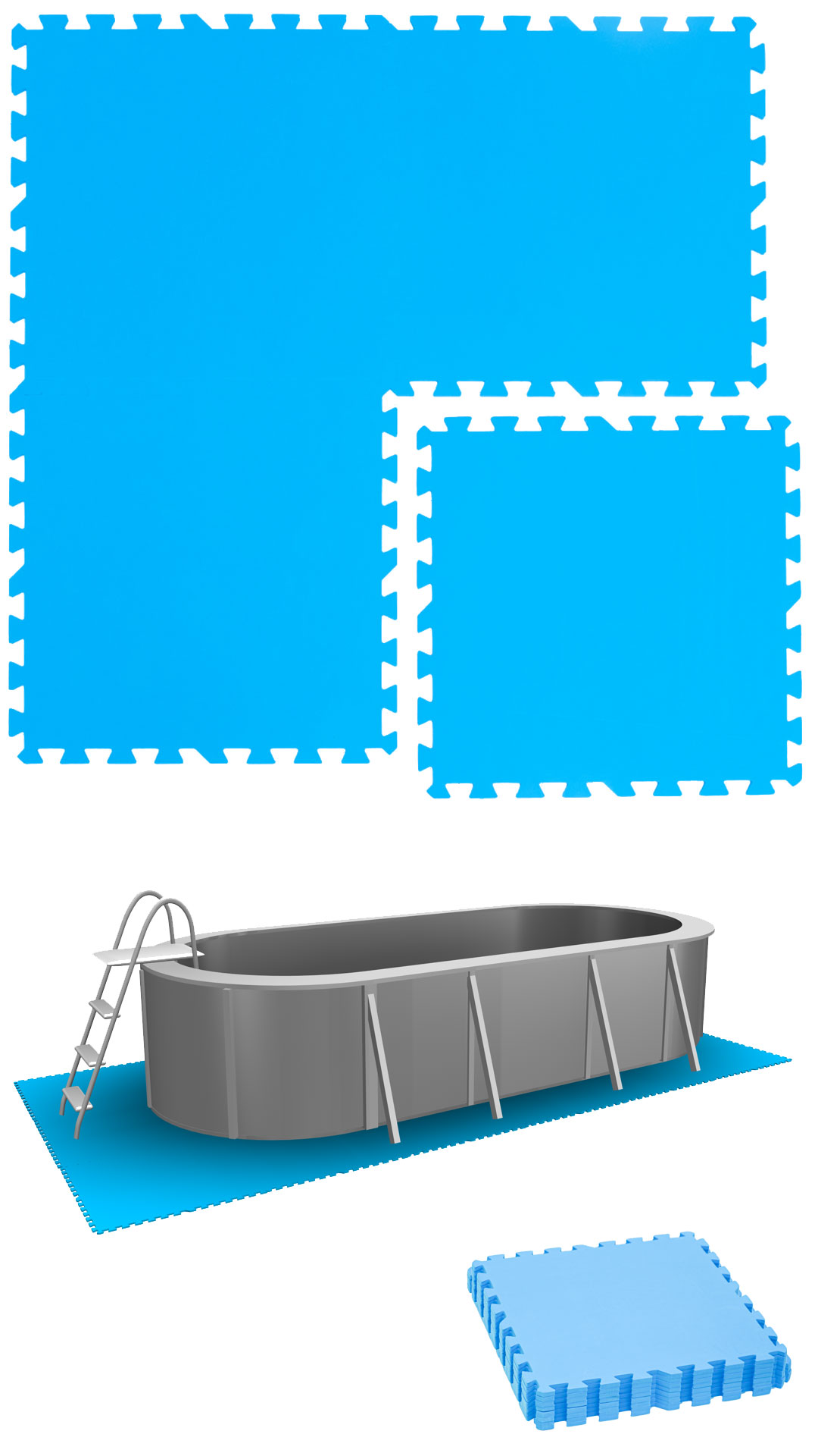 Eyepower - 1 M² Poolunterlage - 4 Eva Matten 50x50 - Unterlegmatten Set - Pool Unterlage