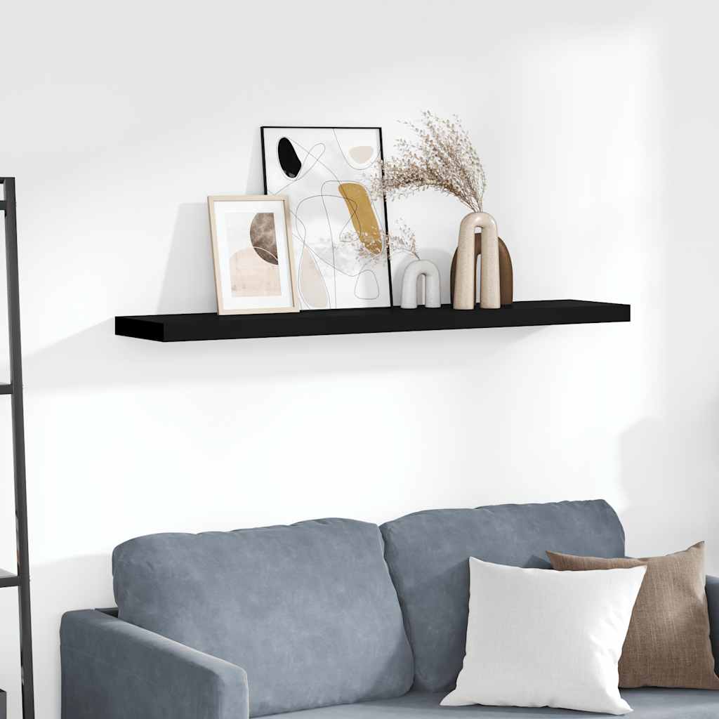 Vidaxl Schwarz Schweberegal 120X23,5X3,8 Cm Mdf