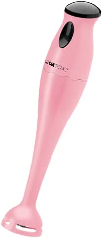 Sm 3577 - Frullatore A Immersione Con Potente Motore Da 180 Watt, Lama In Acciaio Inox, Inclusa Ciotola Trasparente (500 Ml) E Gancio Per Appendere, Colore Rosa - Clatronic