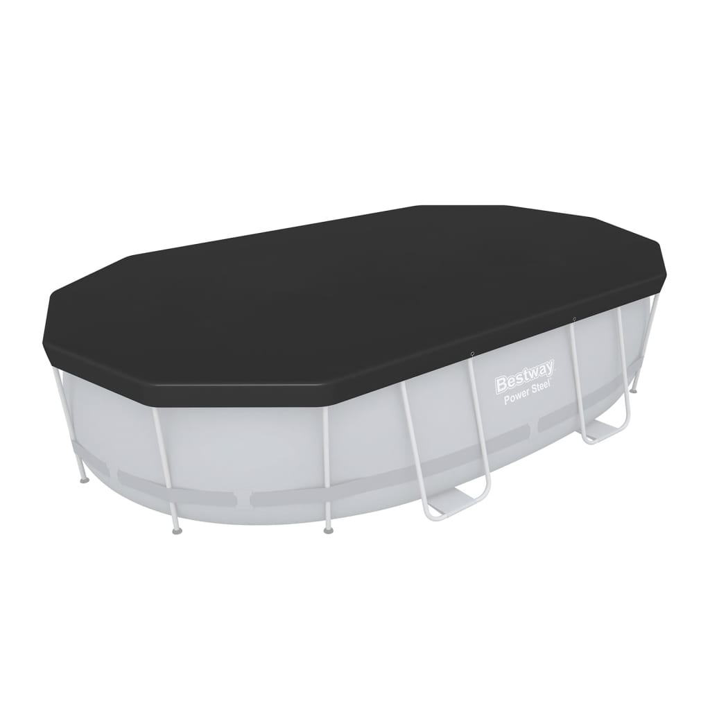 Bestway Flowclear Abdeckplane Pvc Für 418X230 X100cm Pool Inkl Befestigungsseilen