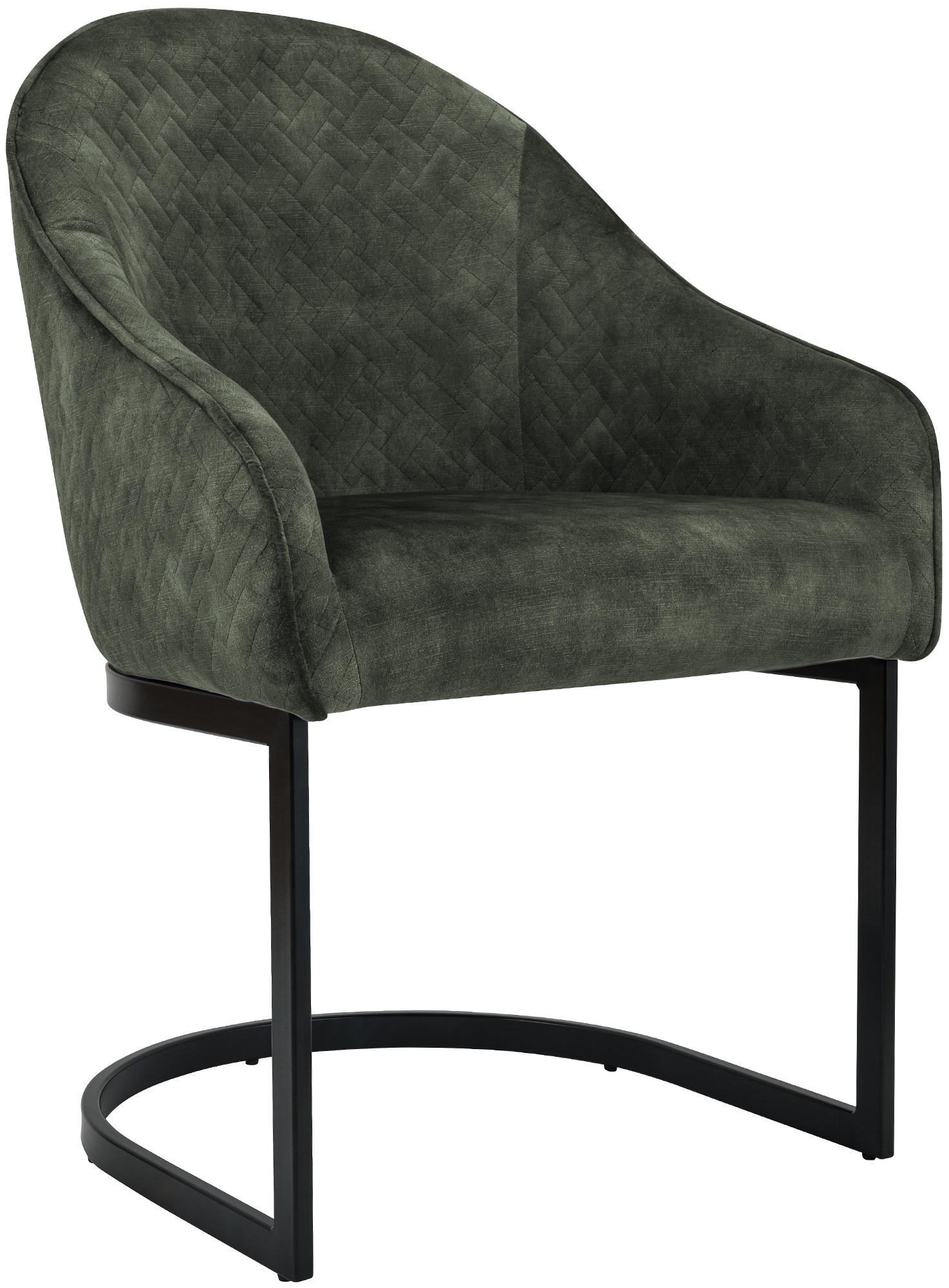 Chaise de salle à manger Jarik velours Vert foncé