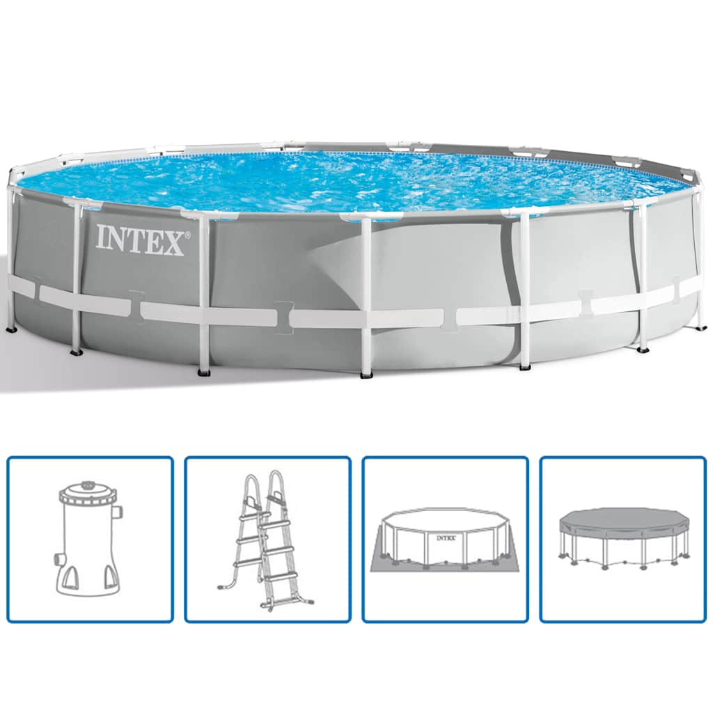 INTEX Rundpool »Prism Rondo«, Rund, BxH: 457x107 cm, hellgrau - Image 4