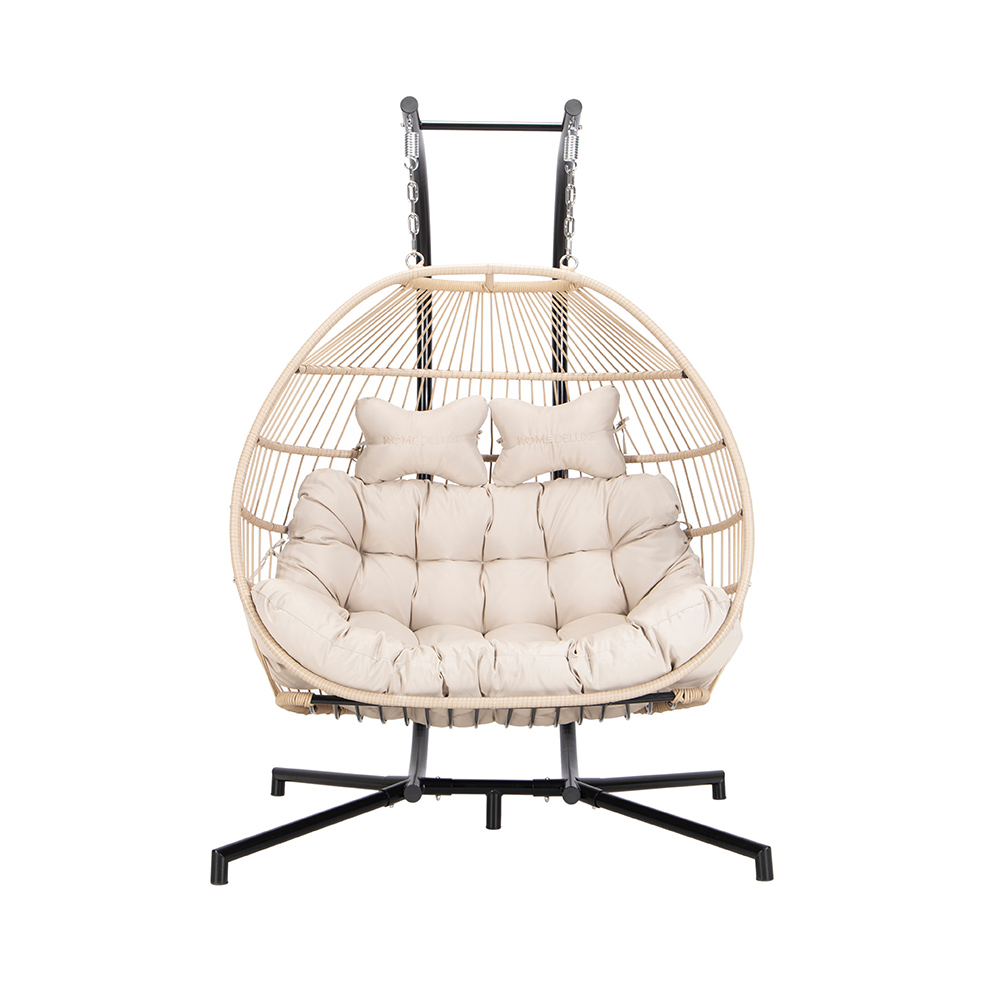 HOME DELUXE Hängesessel LOMA – 2 Sitzer Beige