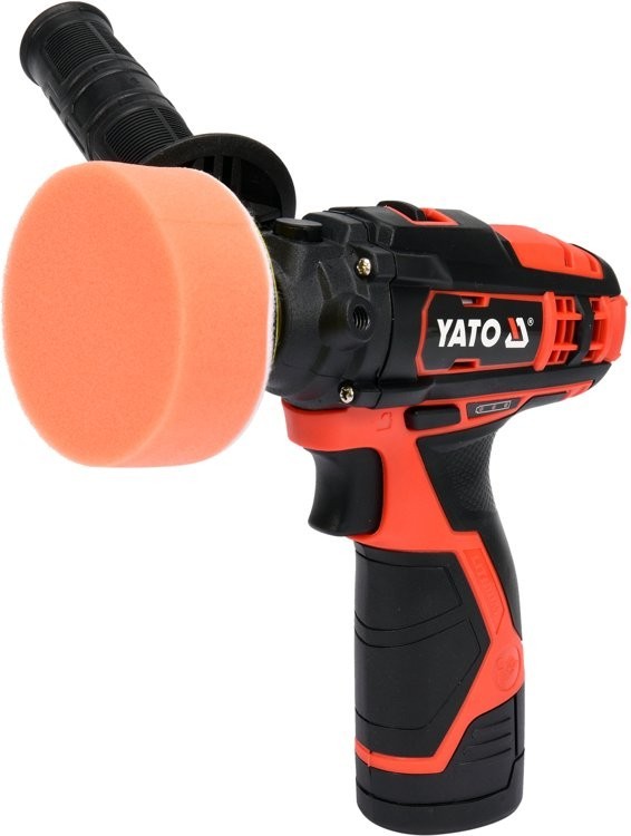 Yato Schwarz/Orange - Akku-Poliermaschine 12V (2Ah 1H 80Mm 2 Zahnräder) Yt-82903