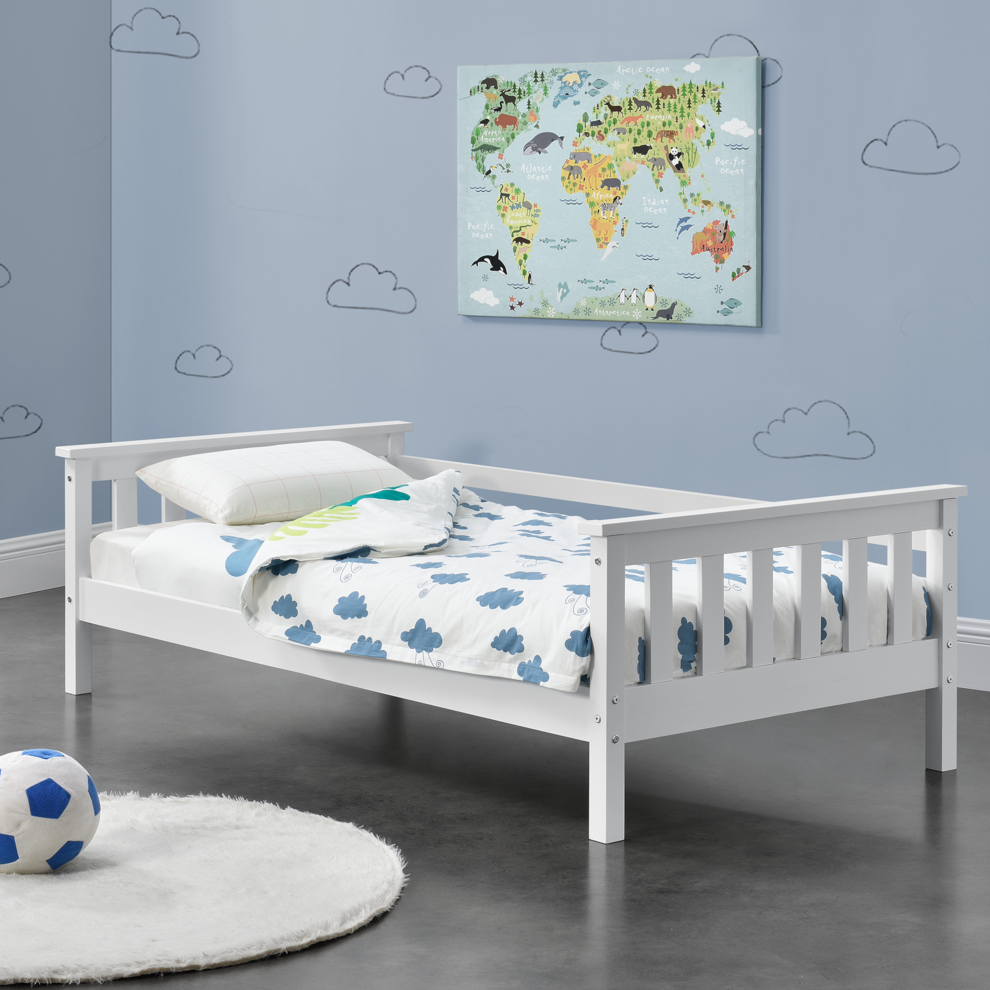 [en.casa] - Lit D'Enfant Design Nuuk En Pin 160 X 80 Cm Blanc Mat Laqué