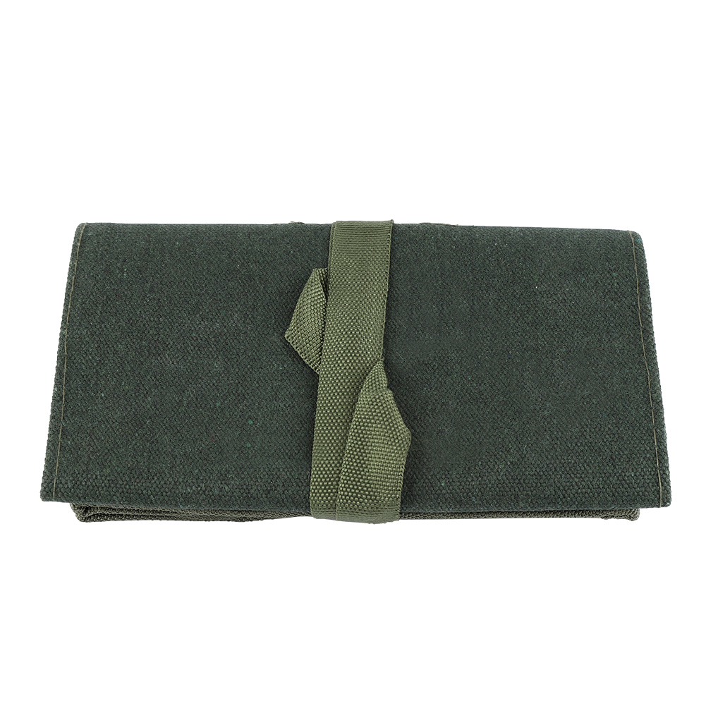 Sac à outils en rouleau en toile, 10 emplacements de 5 cm, vert