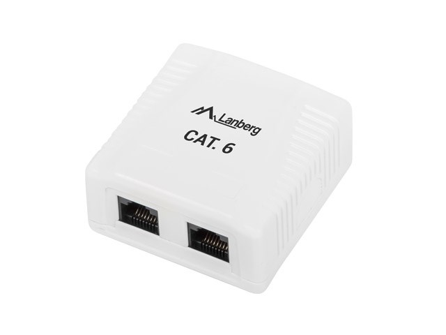 Lanberg Weiß Ou6-0002-W Kat. 6 2X Rj45 Aufputzbuchse