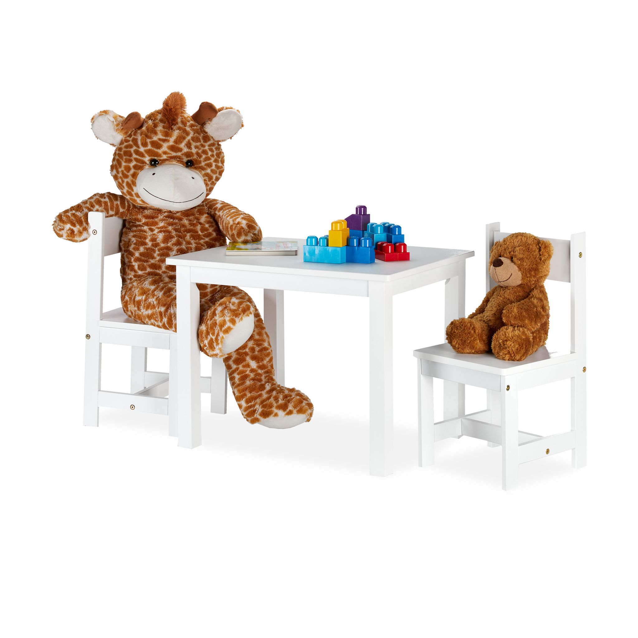 Relaxdays Kindersitzgruppe, Maltisch Mit 2 Kinderstühlen, Modern, Kinderzimmer, Drinnen, Kindersitzecke Aus Mdf, Weiß 4052025296001