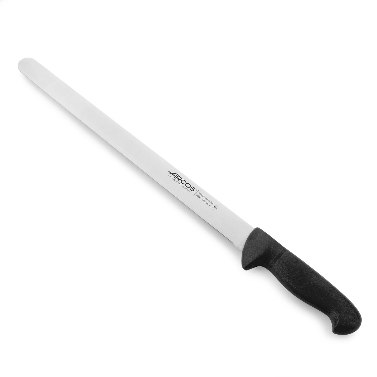 Arcos Unisex Schwarz Wurstmesser Farbe - Prof 293525 In Edelstahl Nitrum Und Mango Ergonomische E Polypropylenklinge Und 35 Cm Klinge, Schaukasten