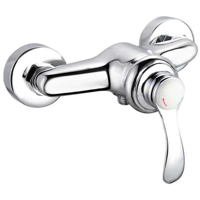 Rousseau Silber/Grau Duscharmatur + Badewannenarmatur, Mischbatterie Byron Chrome Messing 15 Cm Dusche - Image 3