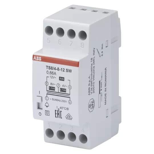 Abb Schwarz Zubehör Gebäudesicherheit, Ts8/4-8-12Sw Klingeltransformator Eingang 230V - Image 4