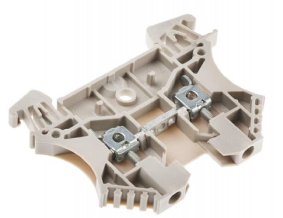 Weidmuller - Bloc de jonction de traversée wdu, 2.5mm², a visser, Beige foncé ( Prix pour Paquet de 10 )