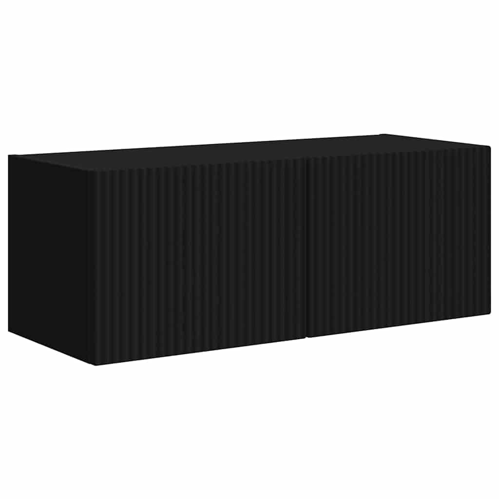 Tv Wall Cabinet Black 78.5 X 31 X 29.5 Cm Engineered Wood Vidaxl