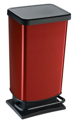 Rotho Rot Treteimer Paso 40 L Metallic Mülleimer Abfalleimer - Ho