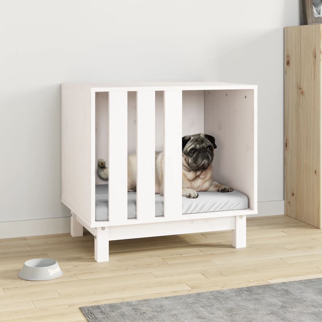Vidaxl Weiß Dog House White 60X45x57 Cm Solid Wood Pine