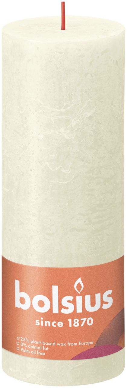 Bolsius - Rustik Stumpenkerze Weiche Perle, Höhe 19 Cm, Ø 6,8 Cm Stumpen- Und Kugelkerzen