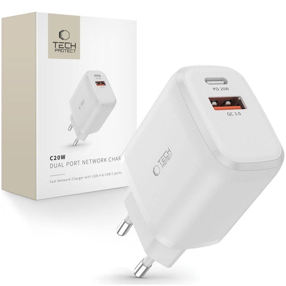 Tech-Protect Ladegerät 1x USB-A 1x USB-C 3 A () - Bild 3