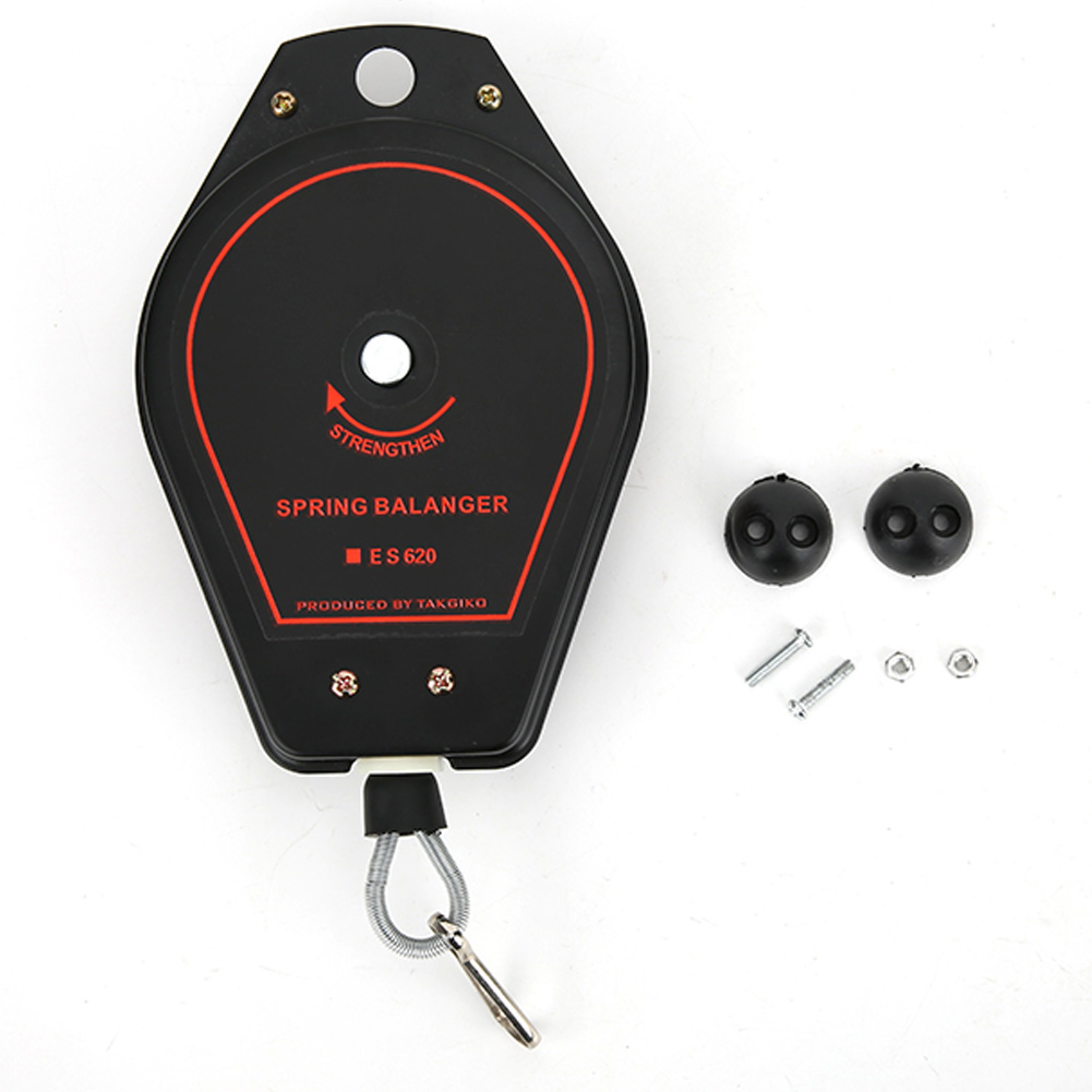 Équilibreur à ressort rétractable pour outil suspendu, capacité 0,6 à 2,0 kg, noir