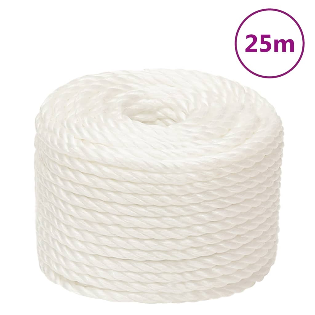 Vidaxl Weiß Arbeitsseil 12 Mm 25 M Polypropylen